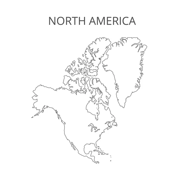 Mapa Severní Ameriky. Vektorová ilustrace. — Stockový vektor