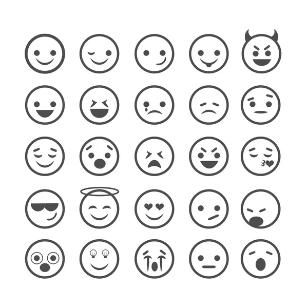 Gülümsüyor gri ayarlayın. Vektör çizim.