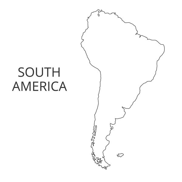 Νότια Αμερική χάρτη. Vector εικονογράφηση. — Διανυσματικό Αρχείο