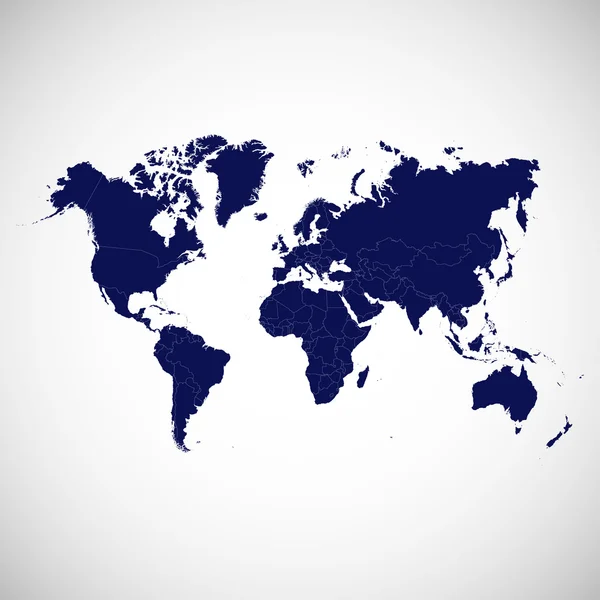 カラフルな世界地図表示。ベクトル図. — ストックベクタ