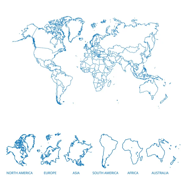 Mapa do mundo colorido. Ilustração vetorial . — Vetor de Stock