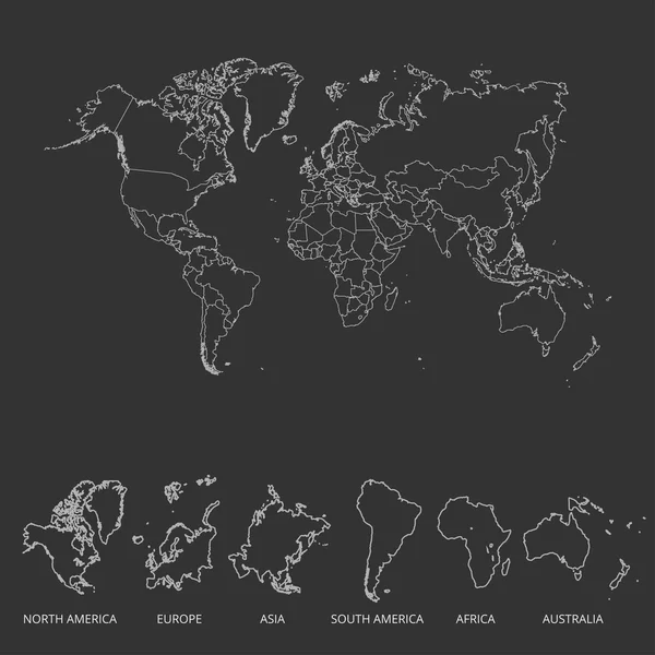 Mapa del mundo colorido. Ilustración vectorial . — Vector de stock