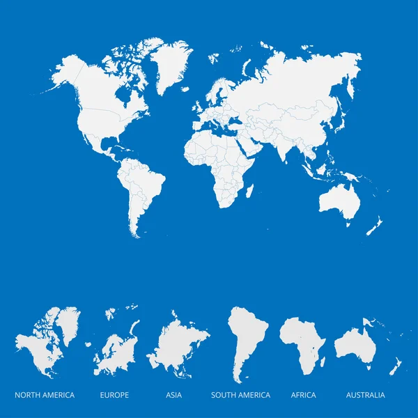 Dünya Haritası renkli. Vektör çizim. — Stok Vektör