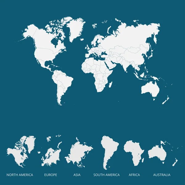 Mapa do mundo colorido. Ilustração vetorial . — Vetor de Stock