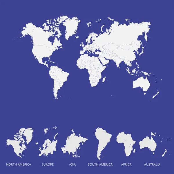 Mapa del mundo colorido. Ilustración vectorial . — Vector de stock