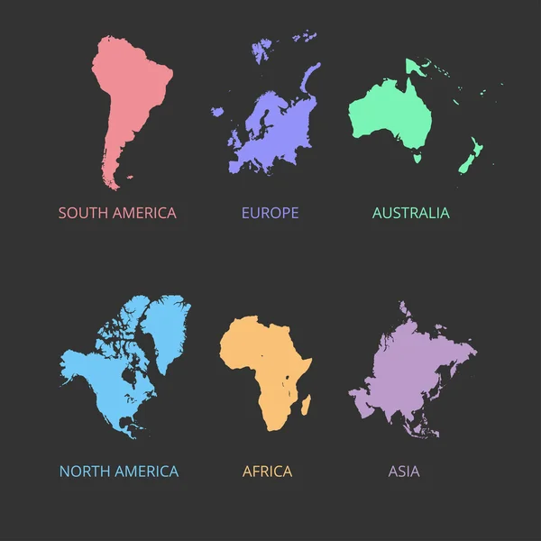 世界地図の国がカラフルです。ベクトル図. — ストックベクタ