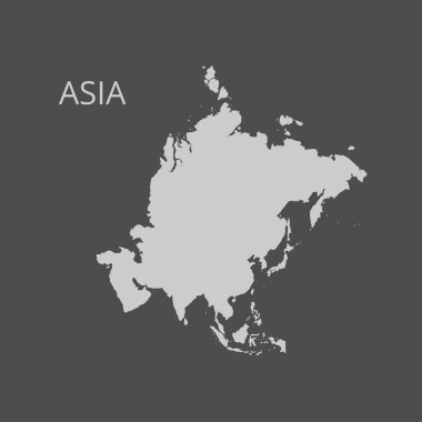 Asya harita. Vektör çizim.