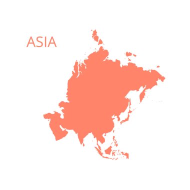 Asya harita. Vektör çizim.