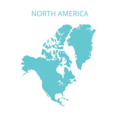 Kuzey Amerika haritası. Vektör illüstrasyonu.