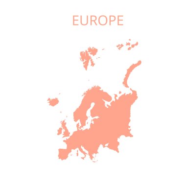 Avrupa Haritası. Vektör çizim.