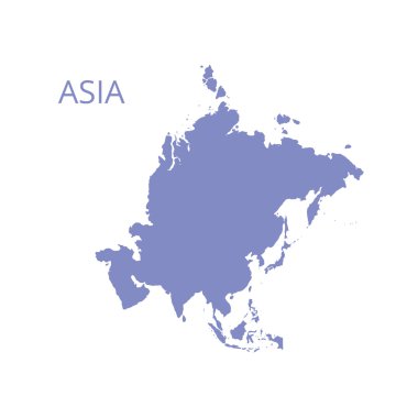 Asya harita. Vektör çizim.