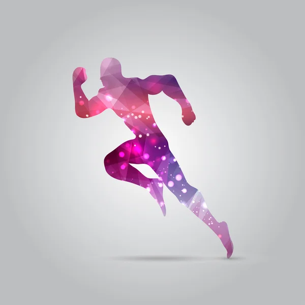 Çalışan adam, izole vektör çizim. Spor, sporcu, koş, dekatlon.