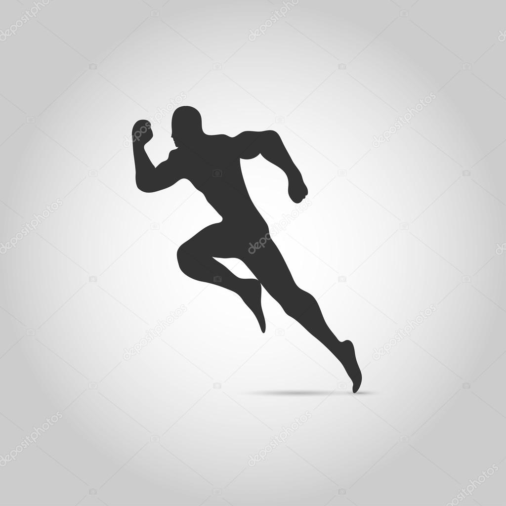 Running man, vector isolated illustration. Sport, athlete, run, decathlon.