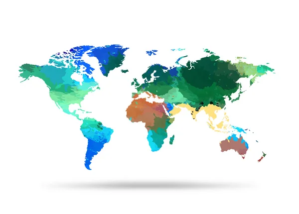 Pennellate sulla mappa del mondo. Illustrazione vettoriale . — Vettoriale Stock