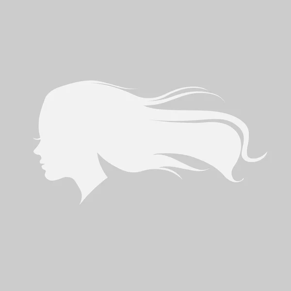 Illustration vectorielle de la silhouette féminine avec de beaux cheveux — Image vectorielle