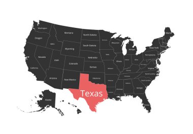 ABD Haritası. Görüntü kırpma yolu ve adı Birleşik. Devlet işareti. Vektör çizim.