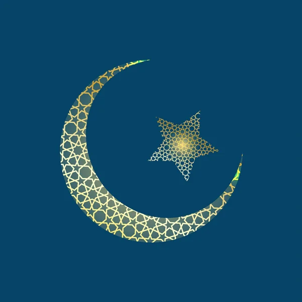Halvmånen och stjärnan. Vektor illustration. — Stock vektor