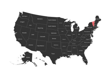 ABD Haritası. Görüntü kırpma yolu ve adı Birleşik. Devlet işareti. Vektör çizim.