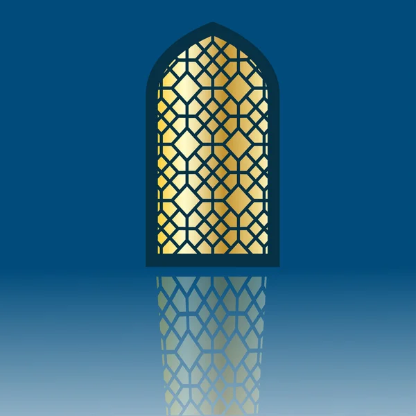 Ramadan Kareem Mosque window for islamic. Vector illustration. — Stock Vector