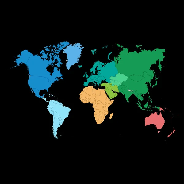 世界地図の大陸に。ベクトル図. — ストックベクタ