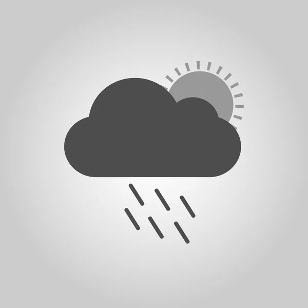 Wolk met regen en zon, het icoon voor het weerpatroon. Vector illustratie. — Stockvector