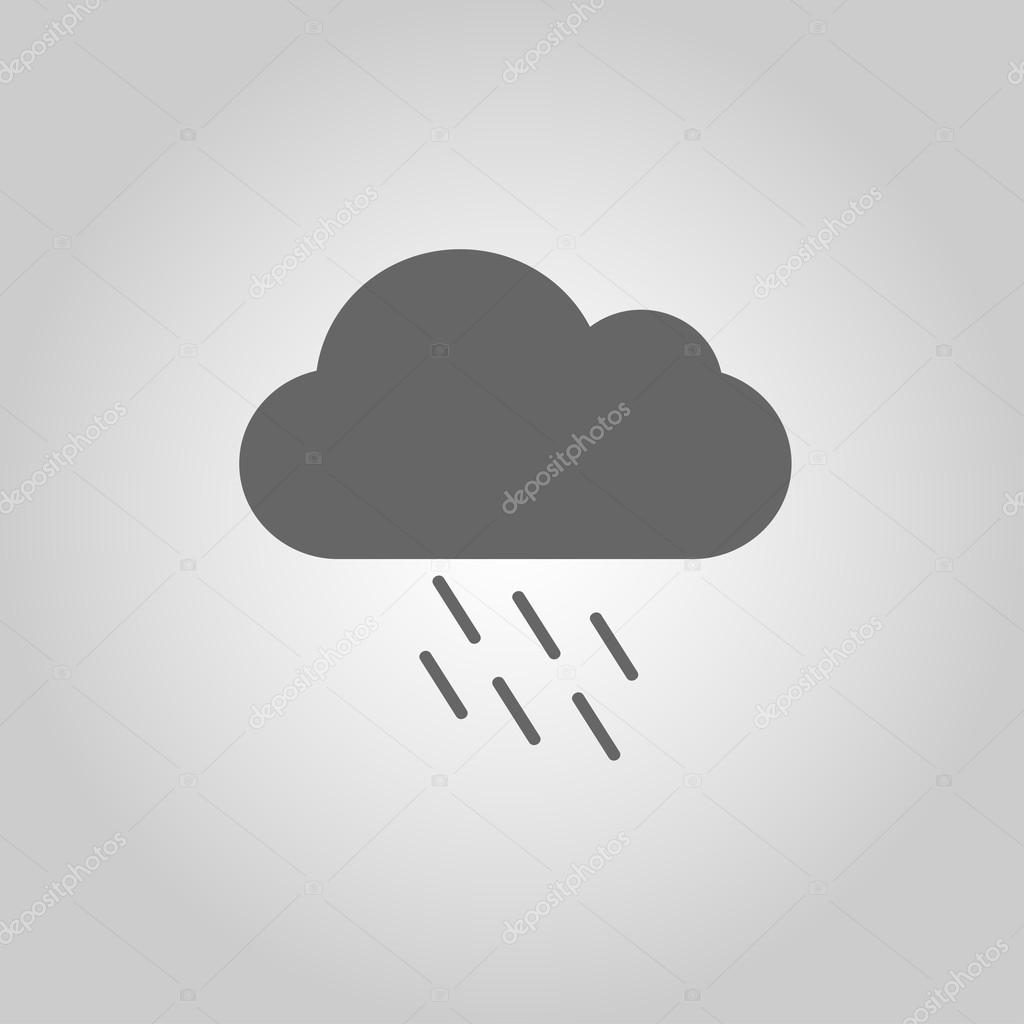 Cloud with rain, the icon for the weather pattern. Vector illustration.
