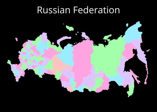 Russische federatiekaart. Vector illustratie. — Stockvector