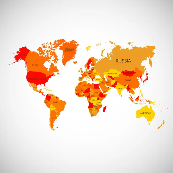 Färgglada karta av världen. Vektor illustration. — Stock vektor