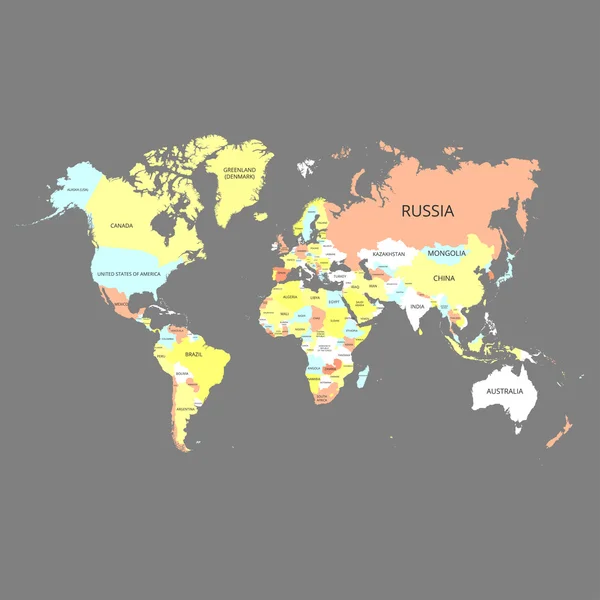 Красочная карта мира. Векторная иллюстрация . — стоковый вектор