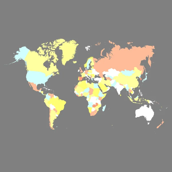Mappa colorata del mondo. Illustrazione vettoriale . — Vettoriale Stock