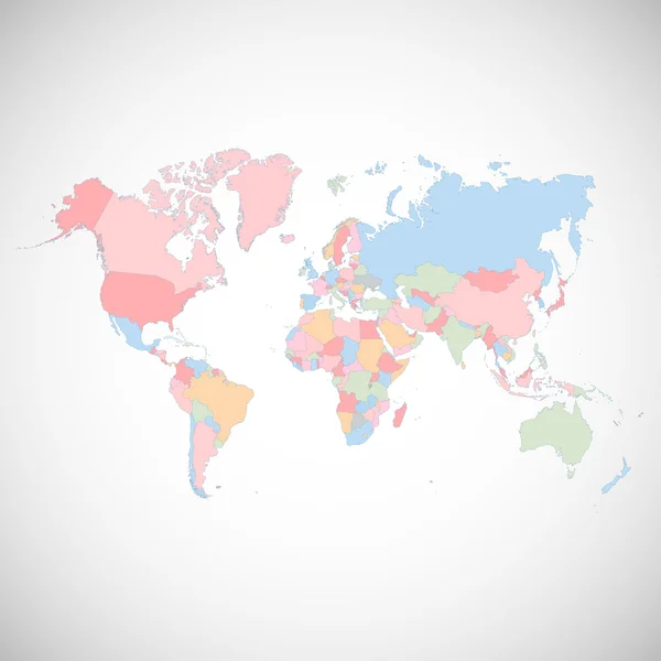 丰富多彩的世界地图。矢量图. — 图库矢量图片