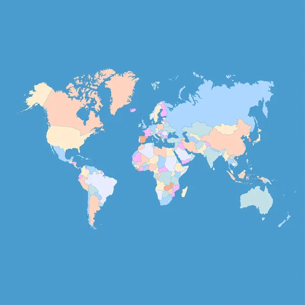 カラフルな世界地図。ベクトル図. — ストックベクタ