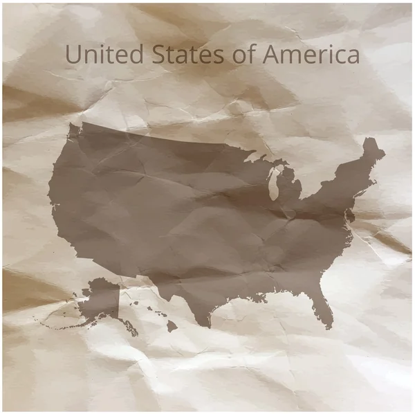 Carte des USA sur papier. Carte des États-Unis sur papyrus. Illustration vectorielle . — Image vectorielle