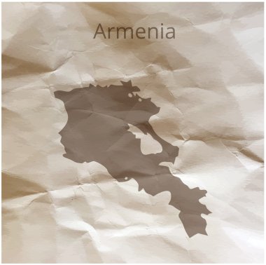 Papirüs Ermenistan Haritası. Vektör çizim.