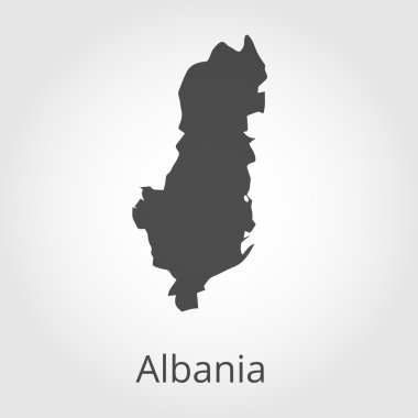 Arnavutluk Cumhuriyeti harita simgesi. Vektör çizim.