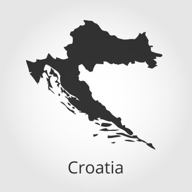Hırvatistan harita simgesi. Vektör çizim.