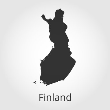 Finlandiya harita simgesi. Vektör çizim.