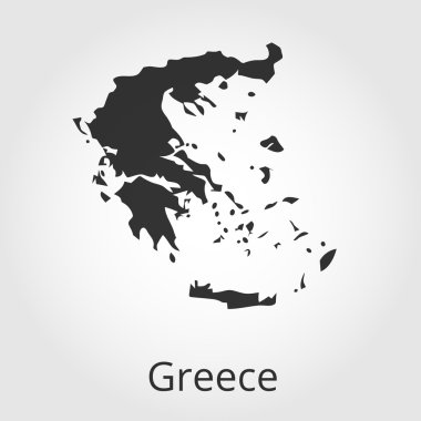 Yunanistan harita simgesi. Vektör çizim.
