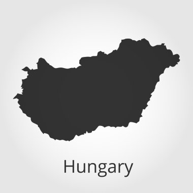 Macaristan harita simgesi. Vektör çizim.