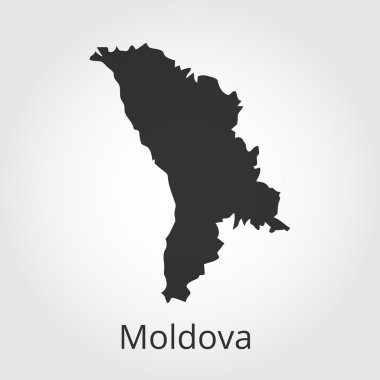 Moldova harita simgesi. Vektör çizim.