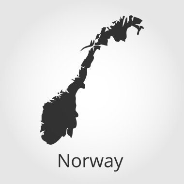 Norveç harita simgesi. Vektör çizim.