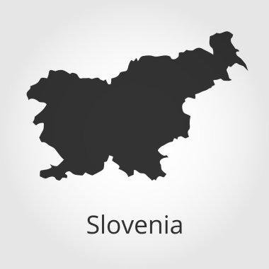 Slovenya harita simgesi. Vektör çizim.