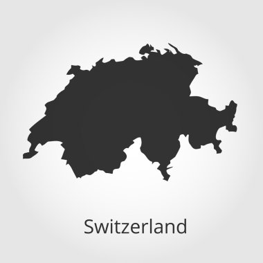 İsviçre harita simgesi. Vektör çizim.