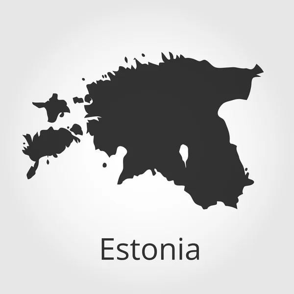 Mappa dell'Estonia. Illustrazione vettoriale . — Vettoriale Stock