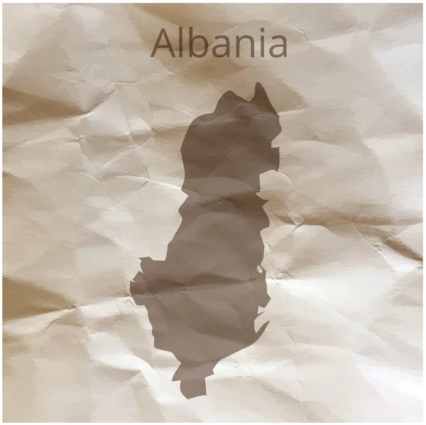 Mapa de Albania en papiro. Ilustración vectorial . — Vector de stock