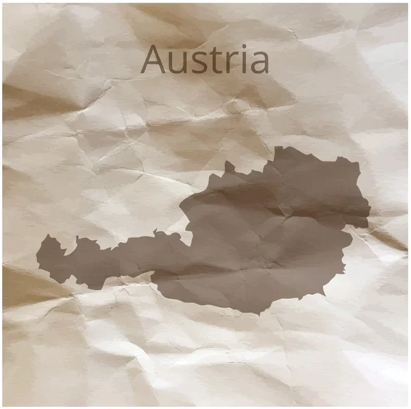Mapa de Austria en papiro. Ilustración vectorial . — Vector de stock
