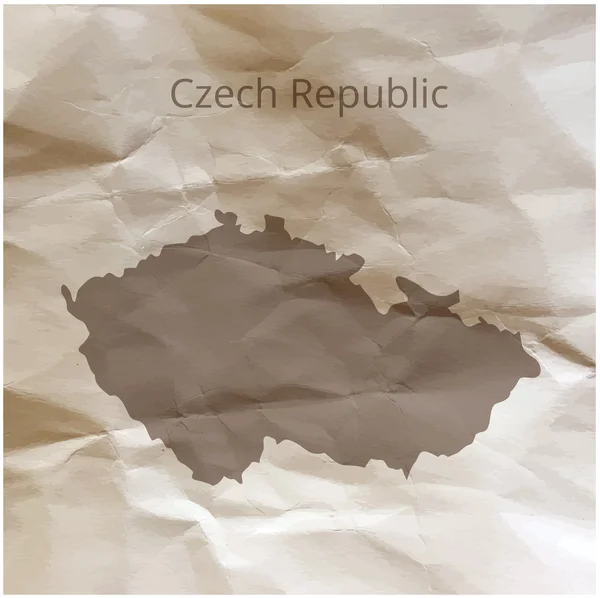 Mapa de la República Checa en papiro. Ilustración vectorial . — Vector de stock