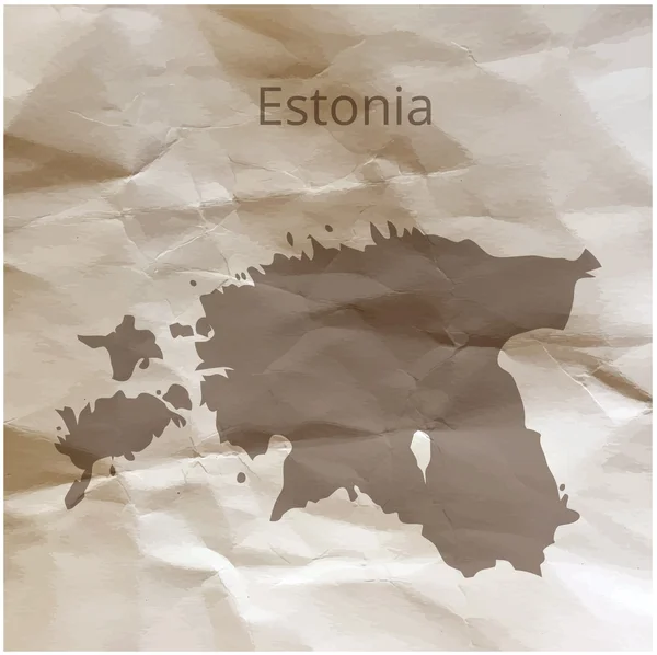 Карта Эстонии на папирусе. Векторная иллюстрация . — стоковый вектор