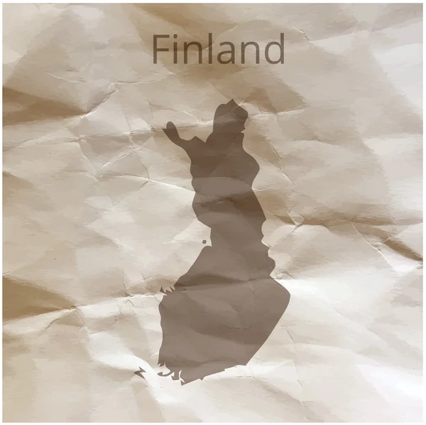 Papirüs üzerinde Finlandiya Haritası. Vektör çizim. — Stok Vektör