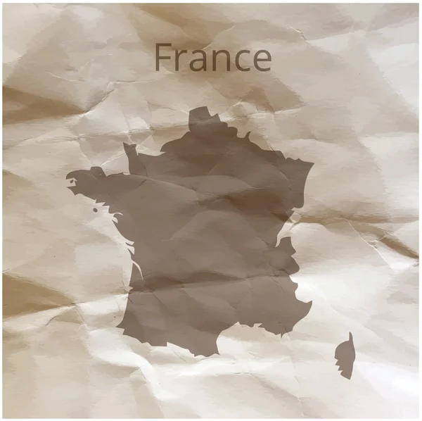 Mapa Francie na papyru. Vektorové ilustrace. — Stockový vektor